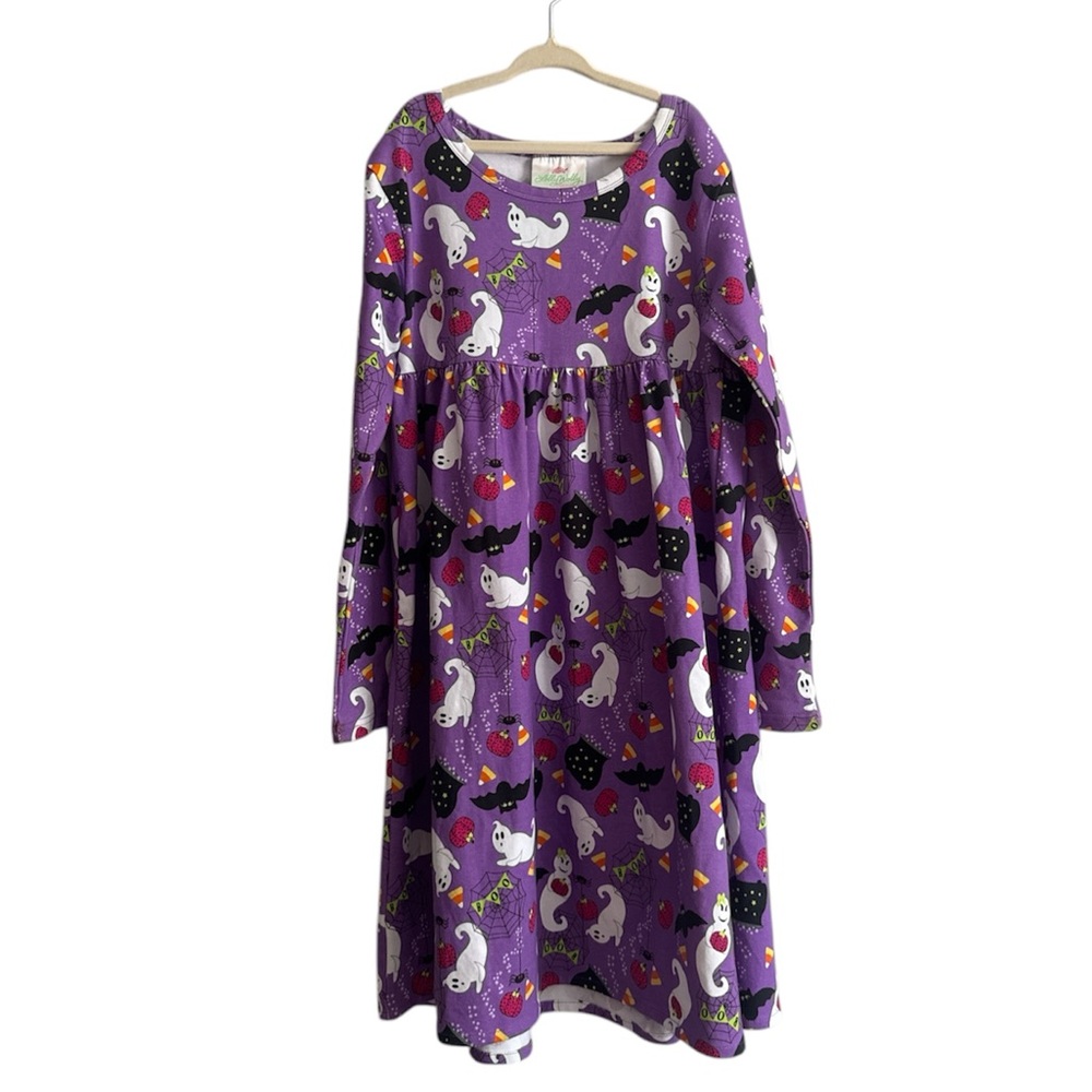 Lolly Wolly Doodle Girl’s Purple‎ Halloween Long Sleeve Dress Size 8/9